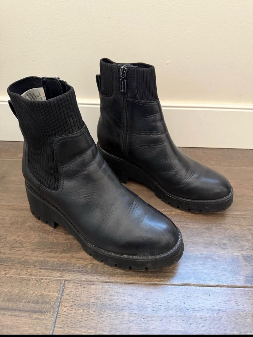 Steve Madden Black Women's Lug Sole Ankle Boots